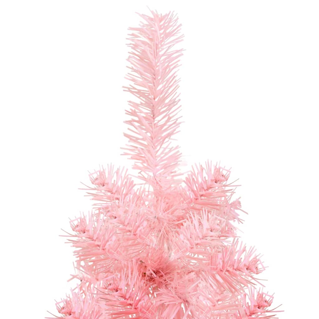 Kunstkerstboom half met standaard smal 180 cm roze - AllerleiShop