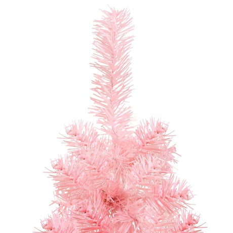 Kunstkerstboom half met standaard smal 180 cm roze - AllerleiShop