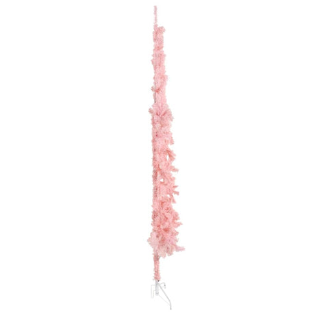 Kunstkerstboom half met standaard smal 210 cm roze - AllerleiShop