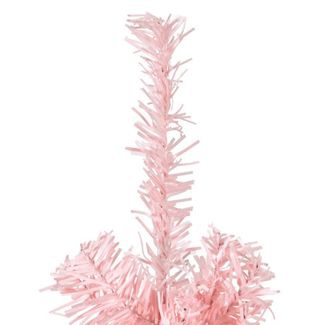 Kunstkerstboom half met standaard smal 210 cm roze - AllerleiShop