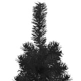 Kunstkerstboom half met standaard smal 120 cm zwart - AllerleiShop