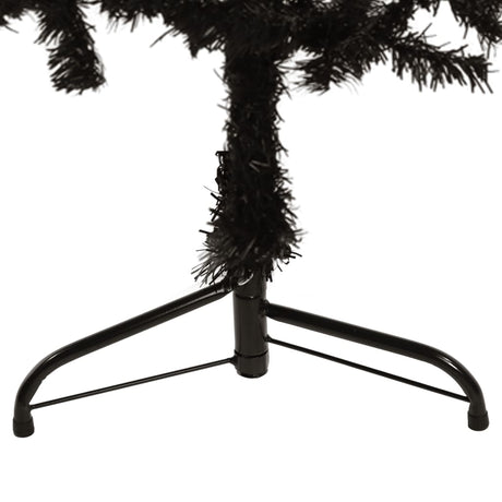 Kunstkerstboom half met standaard smal 120 cm zwart - AllerleiShop