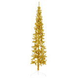 Kunstkerstboom half met standaard smal 210 cm goudkleurig - AllerleiShop