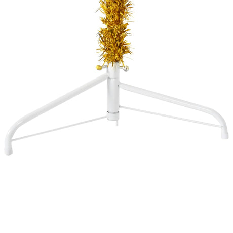 Kunstkerstboom half met standaard smal 210 cm goudkleurig - AllerleiShop