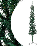 Kunstkerstboom half met standaard smal 120 cm groen - AllerleiShop