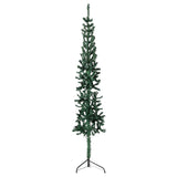 Kunstkerstboom half met standaard smal 120 cm groen - AllerleiShop