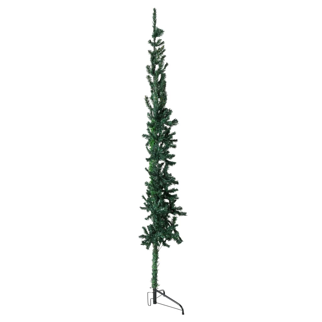 Kunstkerstboom half met standaard smal 120 cm groen - AllerleiShop