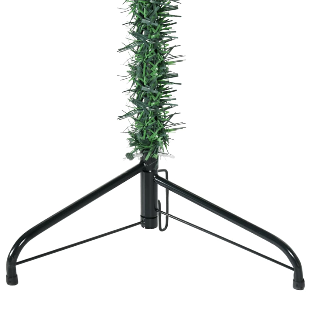 Kunstkerstboom half met standaard smal 120 cm groen - AllerleiShop