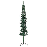 Kunstkerstboom half met standaard smal 150 cm groen - AllerleiShop