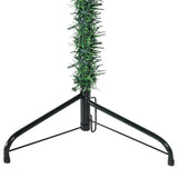 Kunstkerstboom half met standaard smal 150 cm groen - AllerleiShop