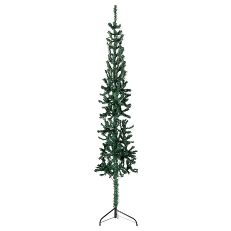 Kunstkerstboom half met standaard smal 180 cm groen - AllerleiShop