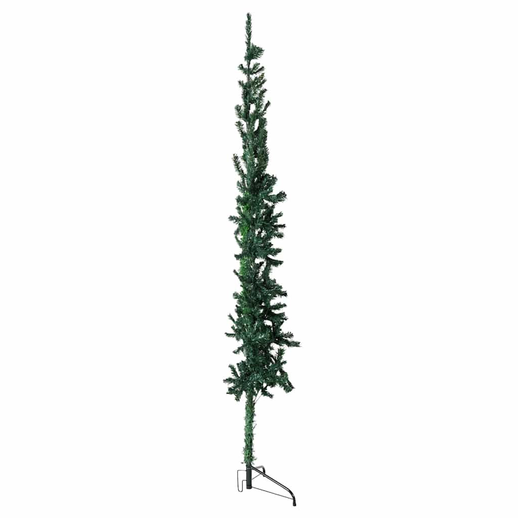 Kunstkerstboom half met standaard smal 240 cm groen - AllerleiShop