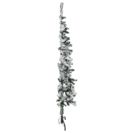 Kunstkerstboom half met sneeuw smal 150 cm - AllerleiShop