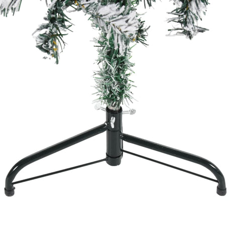 Kunstkerstboom half met sneeuw smal 150 cm - AllerleiShop