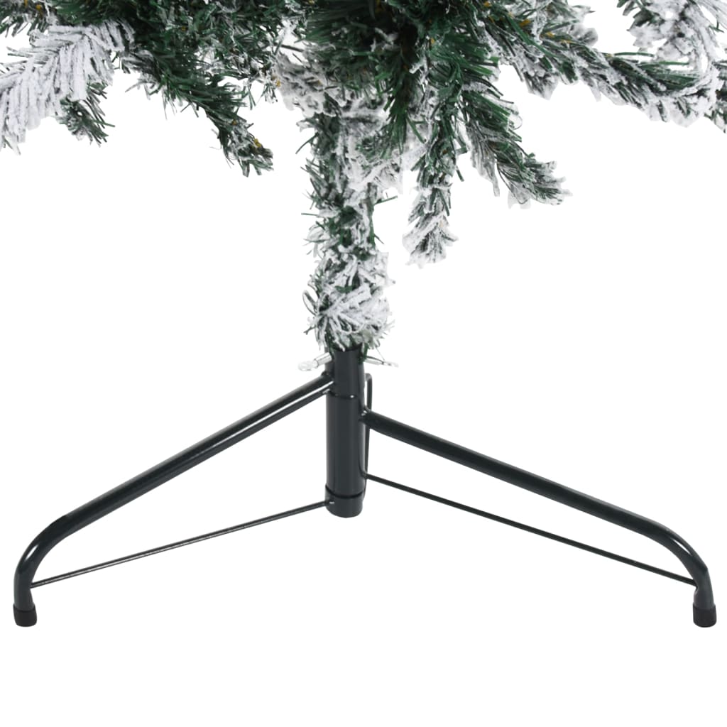 Kunstkerstboom half met sneeuw smal 180 cm - AllerleiShop