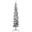 Kunstkerstboom half met sneeuw smal 210 cm - AllerleiShop