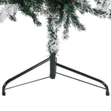 Kunstkerstboom half met sneeuw smal 210 cm - AllerleiShop