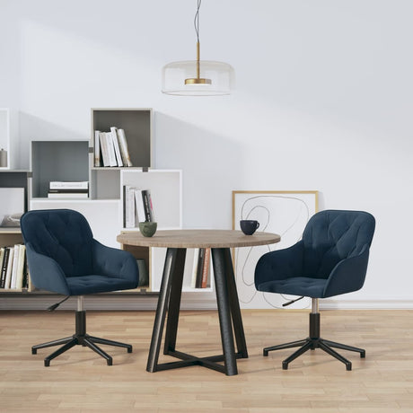 Eetkamerstoelen draaibaar 2 st fluweel blauw - AllerleiShop