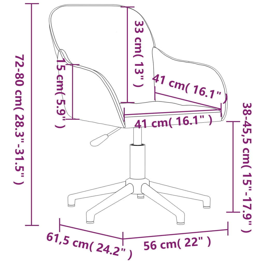 Eetkamerstoelen draaibaar 2 st fluweel lichtgrijs - AllerleiShop