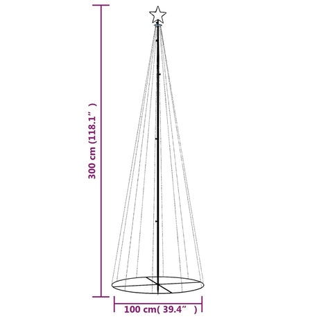 Kegelkerstboom 310 LED's 100x300 cm warmwit - AllerleiShop