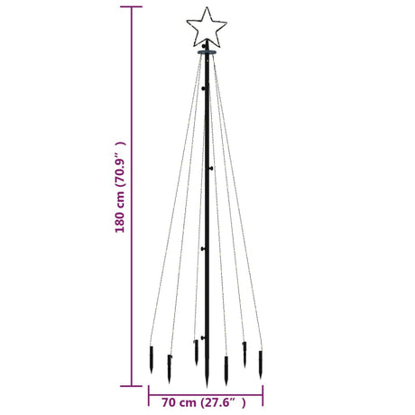 Kerstboom met grondpin 108 LED's warmwit 180 cm - AllerleiShop