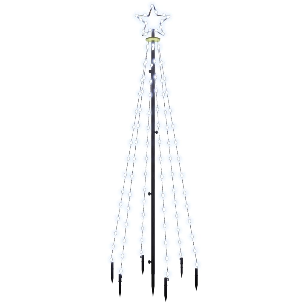 Kerstboom met grondpin 108 LED's koudwit 180 cm - AllerleiShop