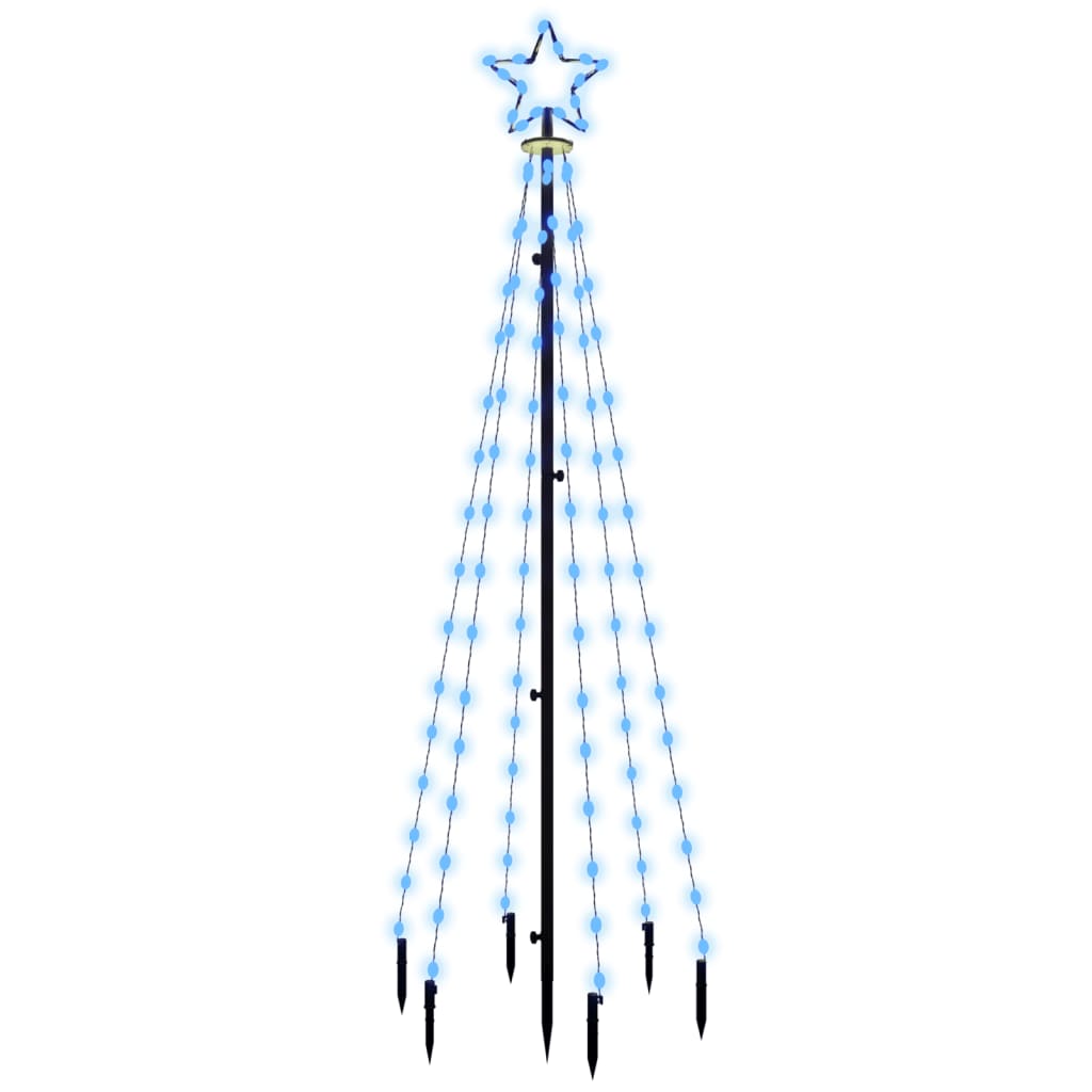 Kerstboom met grondpin 108 LED's blauw 180 cm - AllerleiShop