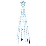 Kerstboom met grondpin 108 LED's blauw 180 cm - AllerleiShop