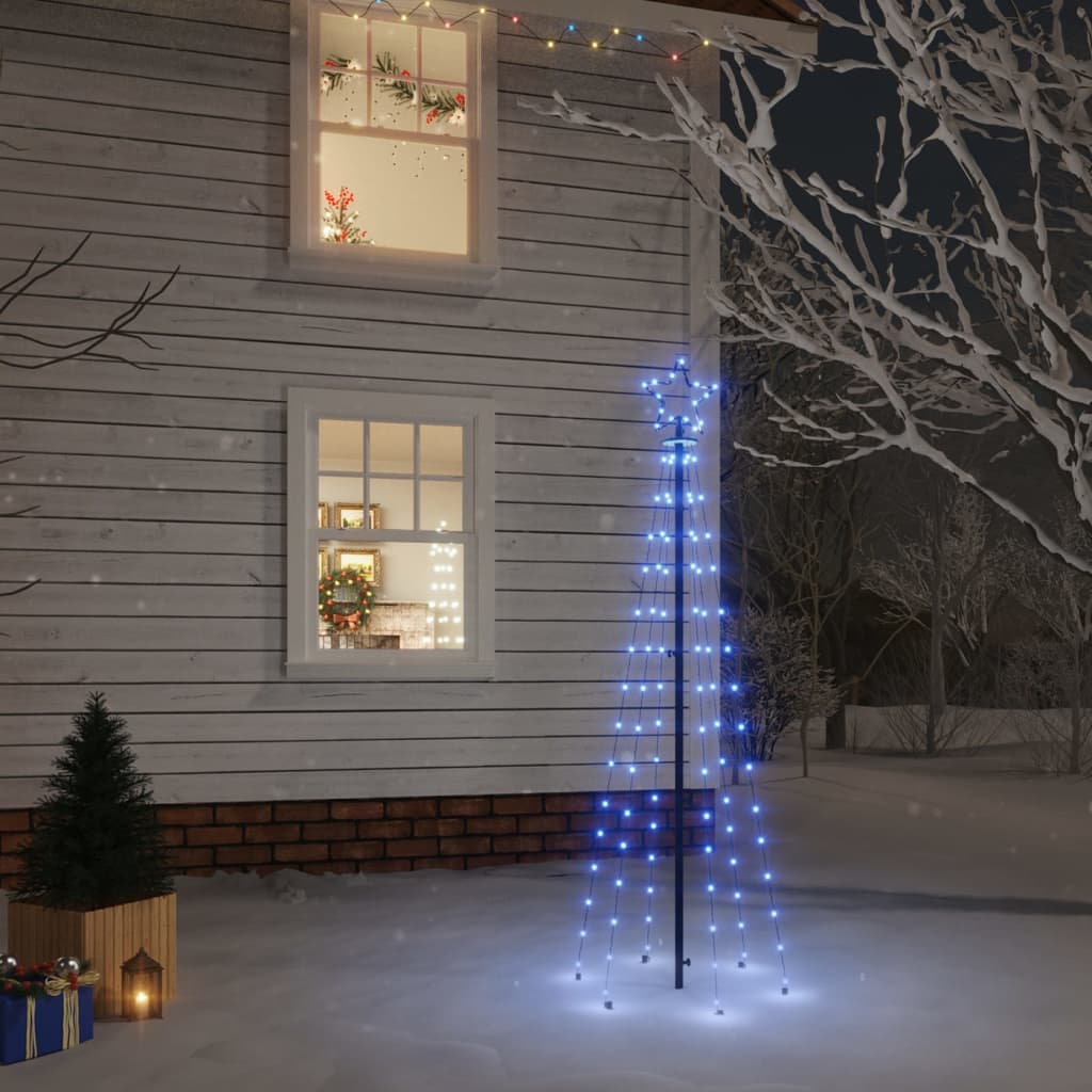 Kerstboom met grondpin 108 LED's blauw 180 cm - AllerleiShop