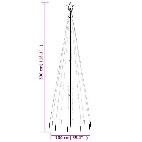 Kerstboom met grondpin 310 LED's warmwit 300 cm - AllerleiShop