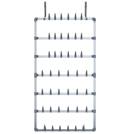 Schoenenrek hangend 66x13x139 cm zilverkleurig - AllerleiShop