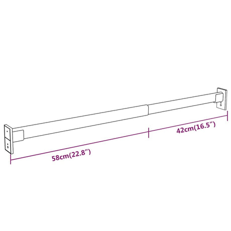 Kledingroedes 2 st telescopisch 58-100 cm zilverkleurig - AllerleiShop