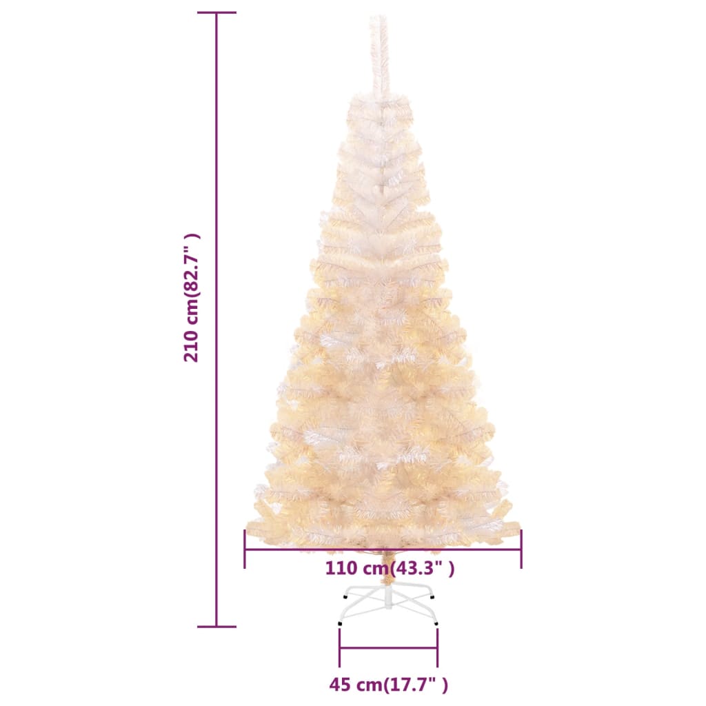 Kunstkerstboom met iriserende uiteinden 210 cm PVC wit - AllerleiShop