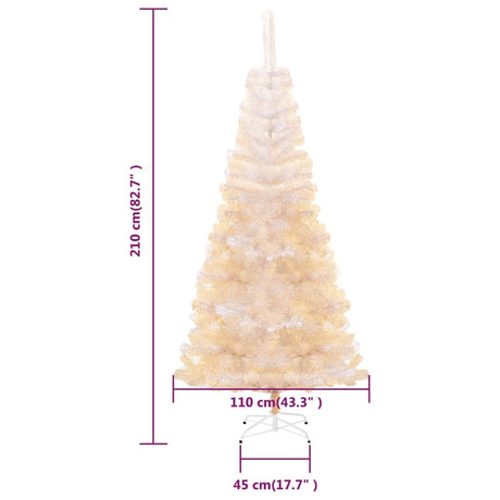 Kunstkerstboom met iriserende uiteinden 210 cm PVC wit - AllerleiShop