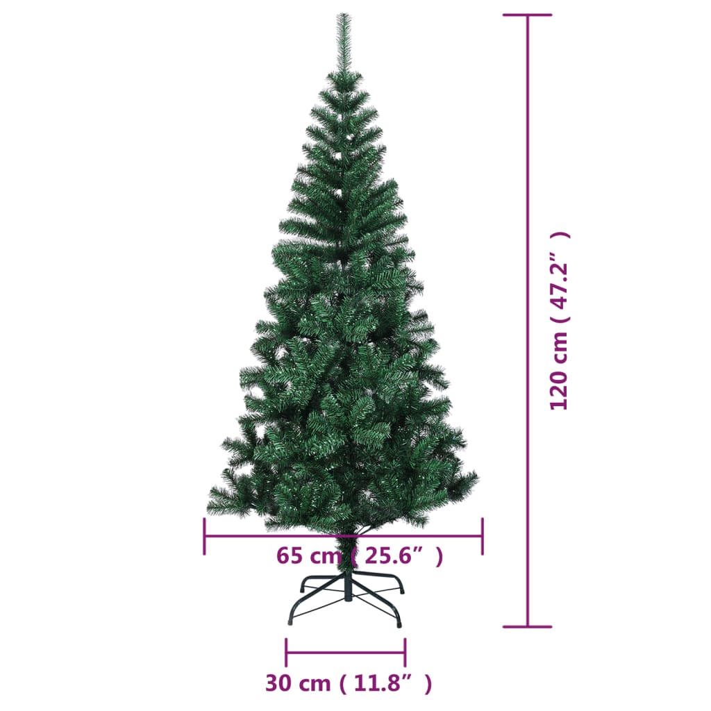 Kunstkerstboom met iriserende uiteinden 120 cm PVC groen - AllerleiShop