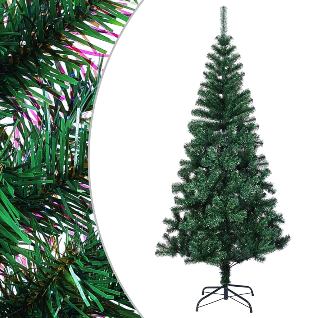 Kunstkerstboom met iriserende uiteinden 210 cm PVC groen - AllerleiShop