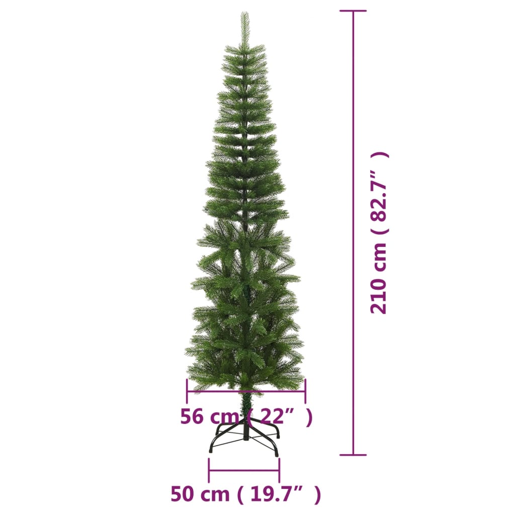 Kunstkerstboom met standaard smal 210 cm PE - AllerleiShop