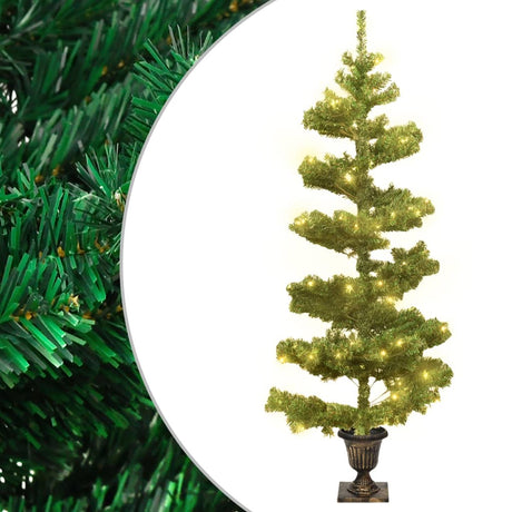 Kunstkerstboom met verlichting en pot 120 cm PVC groen - AllerleiShop