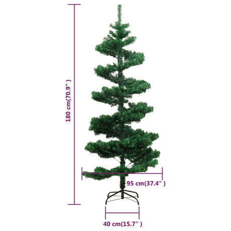 Kunstkerstboom met verlichting en standaard 180 cm PVC groen - AllerleiShop