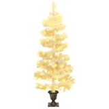 Kunstkerstboom met verlichting en pot 120 cm PVC wit - AllerleiShop