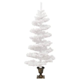 Kunstkerstboom met verlichting en pot 120 cm PVC wit - AllerleiShop