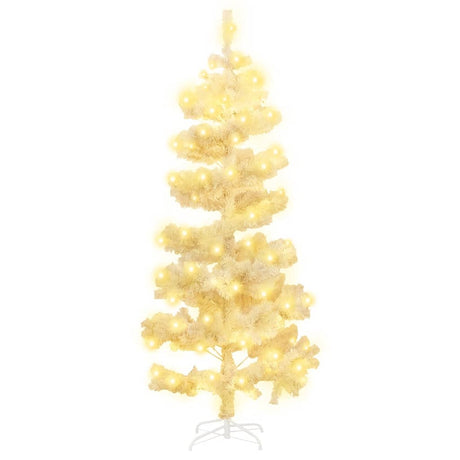 Kunstkerstboom met verlichting en standaard 150 cm PVC wit - AllerleiShop