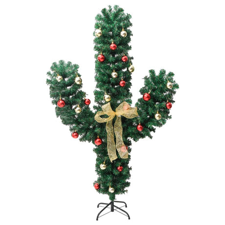 Kerstcactus met standaard en LED's 150 cm PVC groen - AllerleiShop