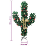 Kerstcactus met standaard en LED's 150 cm PVC groen - AllerleiShop