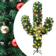 Kerstcactus met standaard en LED's 180 cm PVC groen - AllerleiShop