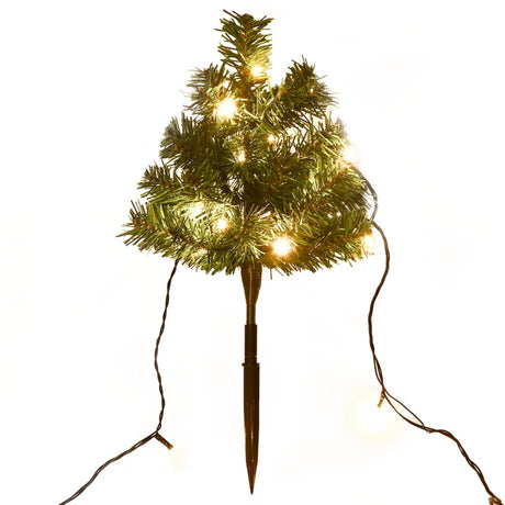 Tuinpadkerstbomen 6 st met warmwitte LED's 45 cm PVC - AllerleiShop