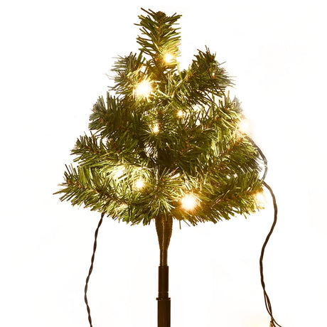 Tuinpadkerstbomen 6 st met warmwitte LED's 45 cm PVC - AllerleiShop