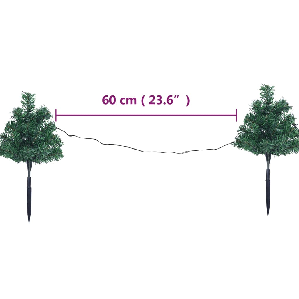 Tuinpadkerstbomen 6 st met warmwitte LED's 45 cm PVC - AllerleiShop