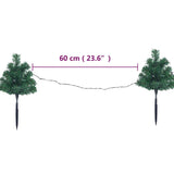 Tuinpadkerstbomen 6 st met warmwitte LED's 45 cm PVC - AllerleiShop