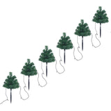 Tuinpadkerstbomen 6 st met meerkleurige LED's 45 cm PVC - AllerleiShop